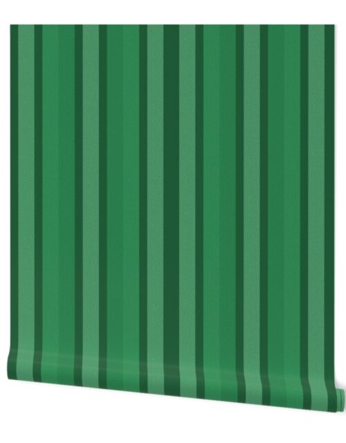 Large Kelly Green Shades Modern Interior Design Stripe Wallpaper
