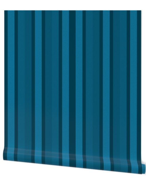 Large Peacock Shades Modern Interior Design Stripe Wallpaper