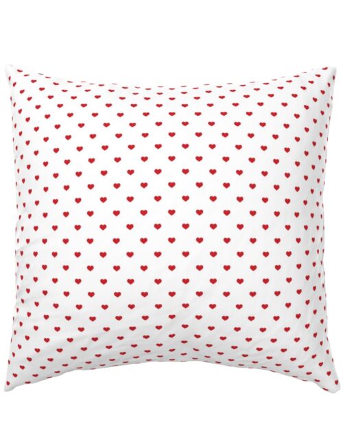 Mini Poppy Red Valentines Polkadot Love Hearts on White Background Euro Pillow Sham