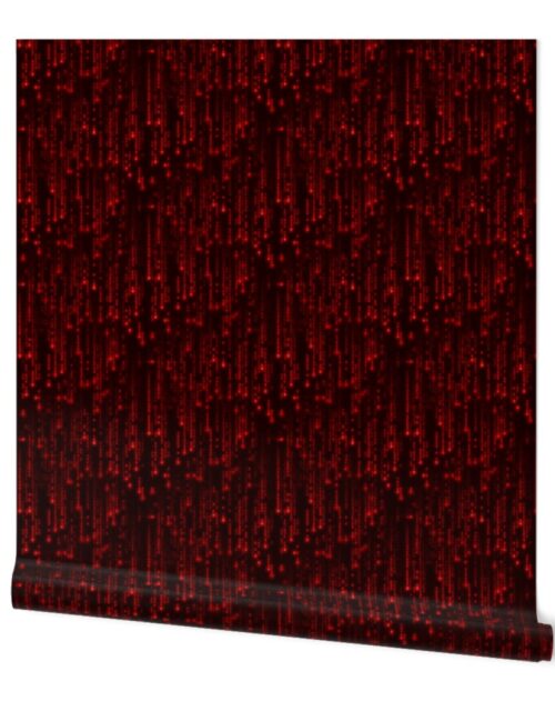 Small Neon Red Digital Rain Computer Code Wallpaper