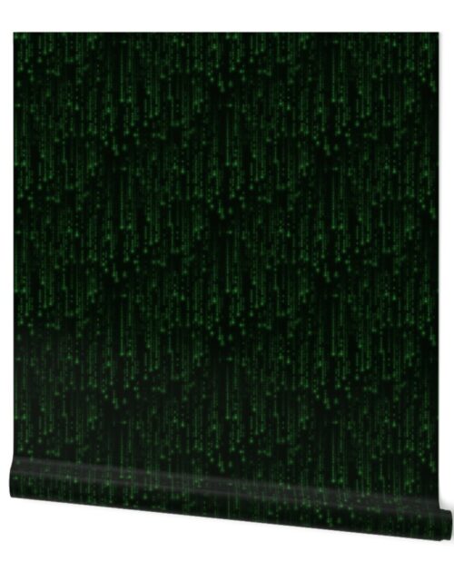 Small Neon Green Digital Rain Computer Code Wallpaper