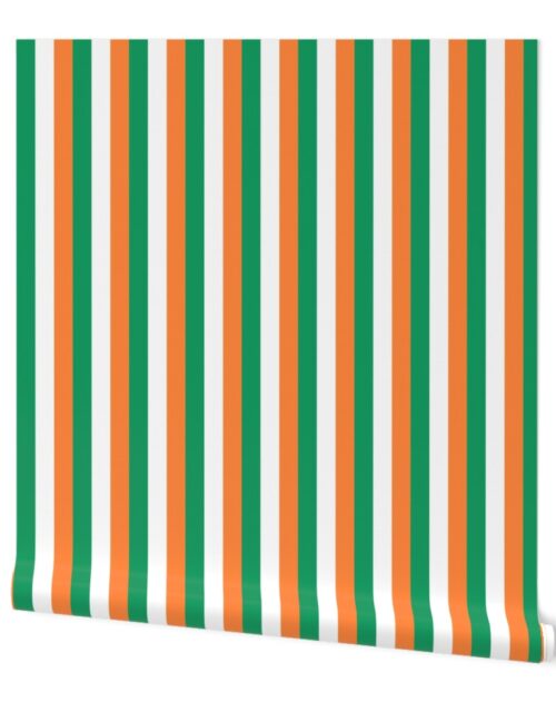 Flag of Ireland Vertical Green White and Orange Stripes 1 inch stripes Wallpaper