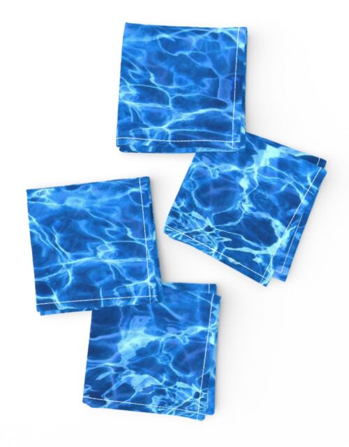 Blue Ripples in Wavy Water Cocktail Napkins