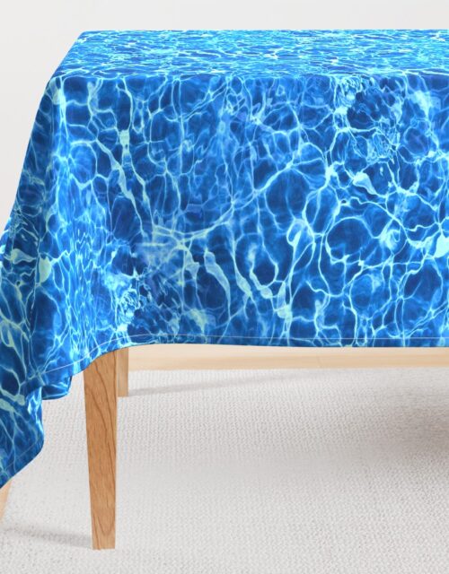 Blue Ripples in Wavy Water Rectangular Tablecloth