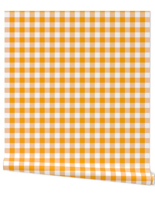 Marigold Yellow and White Gingham Check Wallpaper