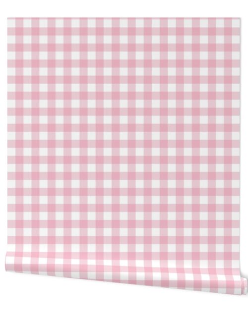 Cotton Candy and White Gingham Check Wallpaper