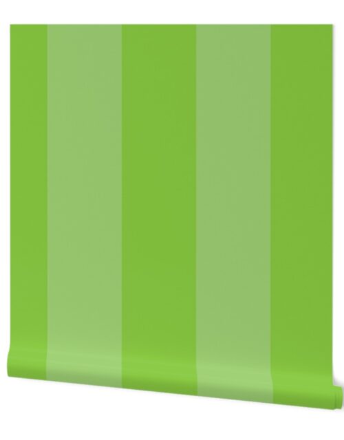 Lime and Faded Lime 2 Inch Vertical Cabana Stripes Wallpaper