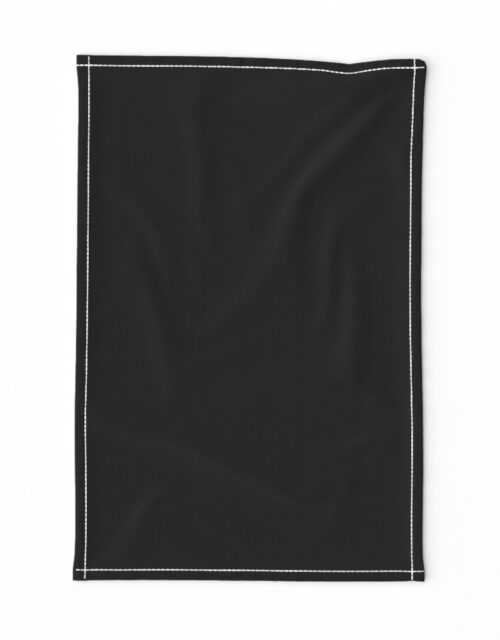 SOLID BLACK #000000 HTML HEX Colors Tea Towel