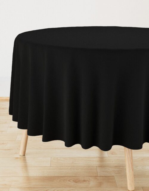 SOLID BLACK #000000 HTML HEX Colors Round Tablecloth