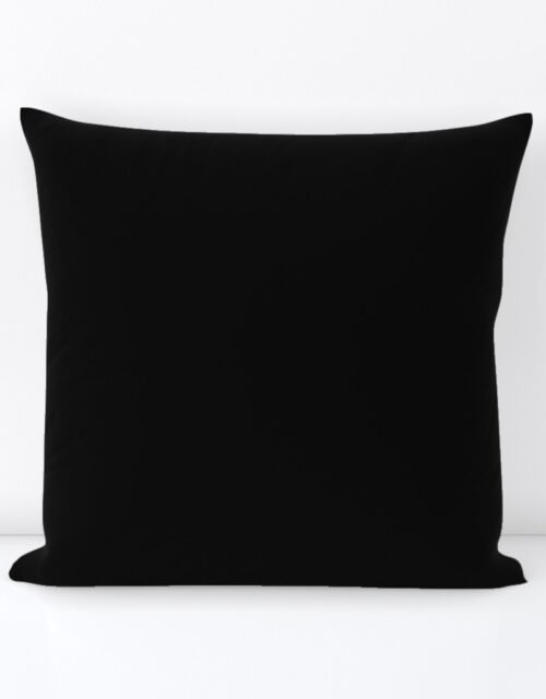 SOLID BLACK #000000 HTML HEX Colors Square Throw Pillow