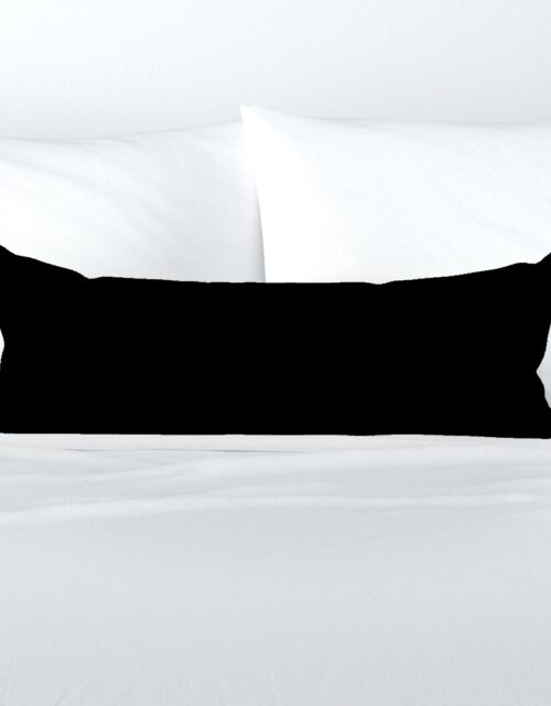SOLID BLACK #000000 HTML HEX Colors Extra Long Lumbar Pillow
