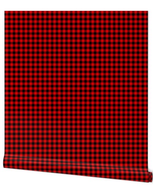 Red and Black Buffalo Check Gingham Plaid Wallpaper