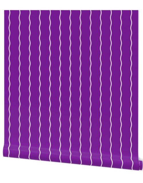 Small Double Squiggly White Lines on Purple Wallpaper