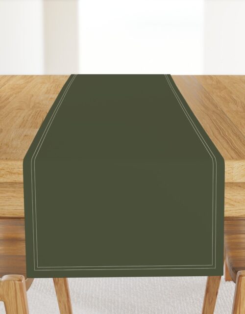 Zelensky Green Military Olive Drab Khaki Green Solid Coordinate Table Runner
