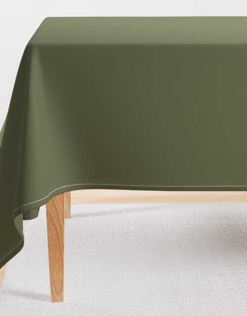 Zelensky Green Military Olive Drab Khaki Green Solid Coordinate Rectangular Tablecloth