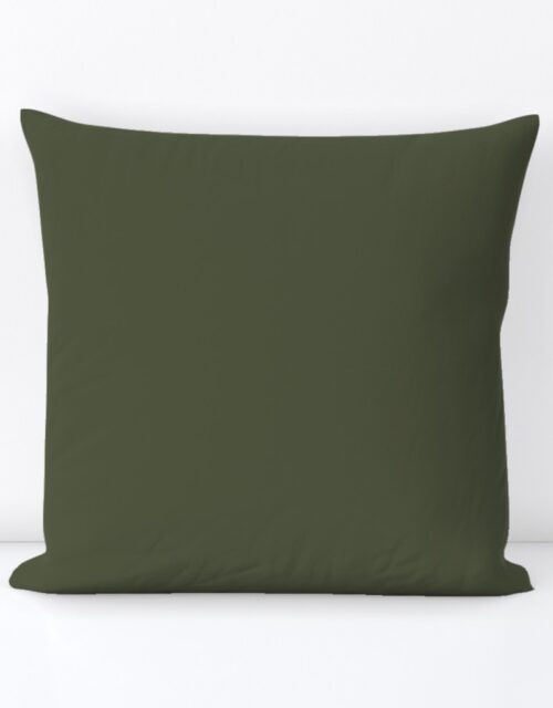 Zelensky Green Military Olive Drab Khaki Green Solid Coordinate Square Throw Pillow