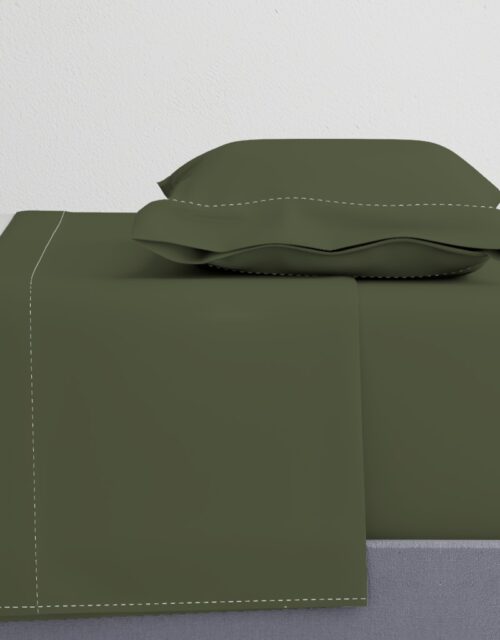 Zelensky Green Military Olive Drab Khaki Green Solid Coordinate Sheet Set
