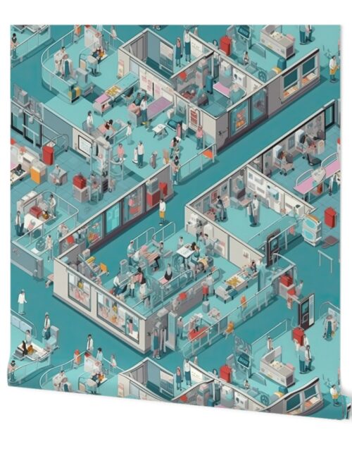 Blue Hospital Wards Wallpaper
