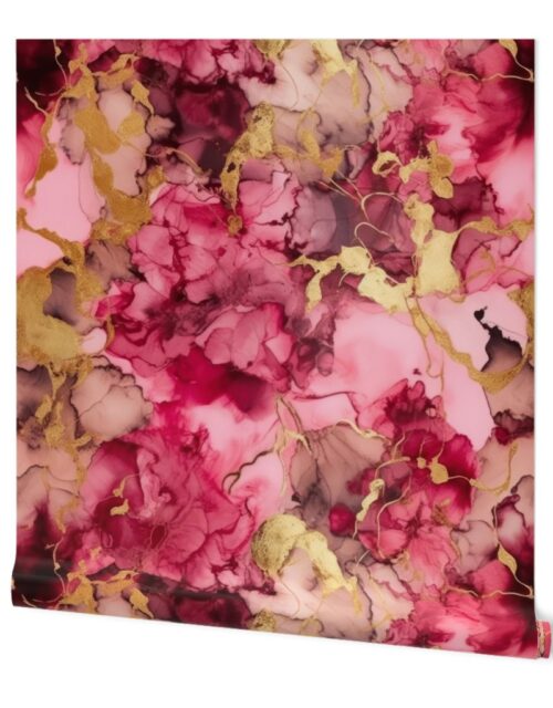 Pink and Gold Alcohol Ink Seamless Pattern 1 Wallpaper