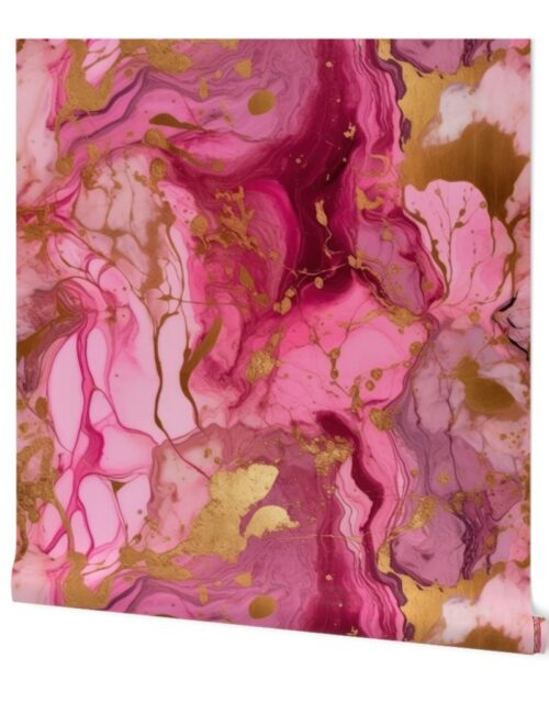 Pink and Gold Alcohol Ink Pattern (2) Wallpaper