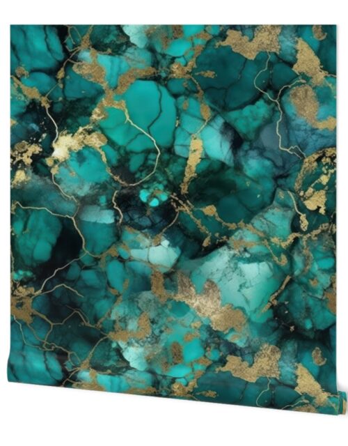 Jade and Gold Alcohol Ink 3 Wallpaper