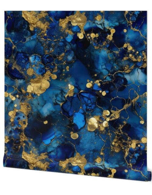 Lapis Lazuli and Gold Alcohol Ink 3 Wallpaper