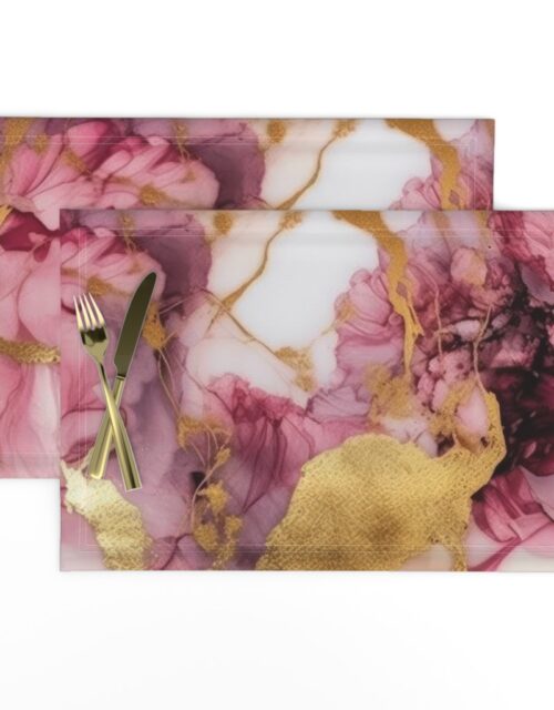 Rose Quartz and Gold Alcohol Ink 1 Placemats