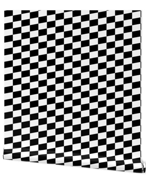 Small Black and White  Racing Check/Flag Pattern Wallpaper