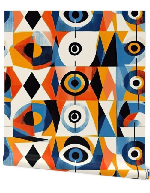 Evil_Eye in Geometric Pattern of Bright Colors Wallpaper