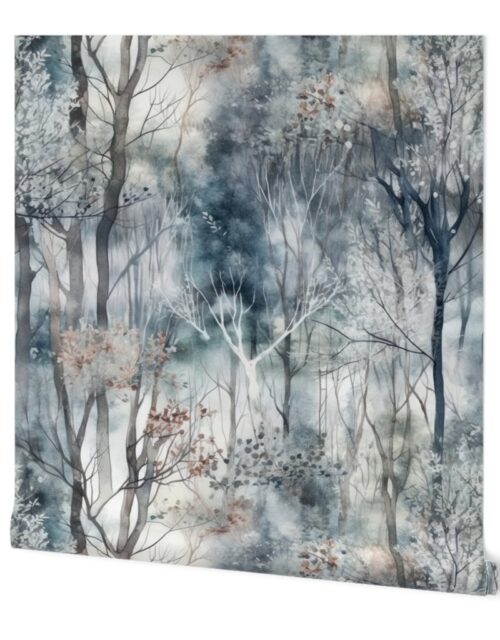 Endless Winter Forest Dreamscape Trees in Misty Forest Wallpaper