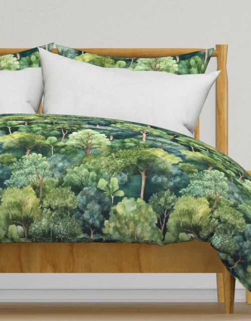 Endless Forest Watercolor Duvet Cover