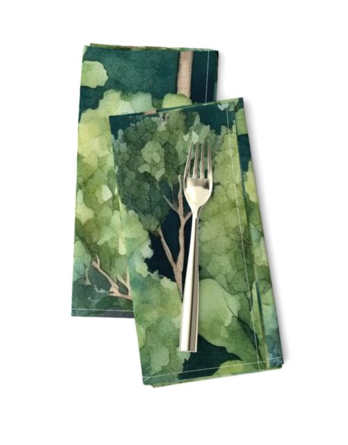 Endless Forest Watercolor Dinner Napkins