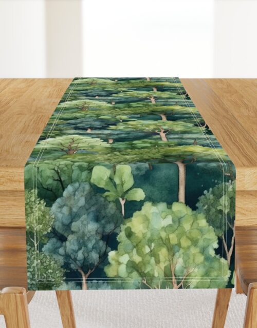 Endless Forest Watercolor Table Runner