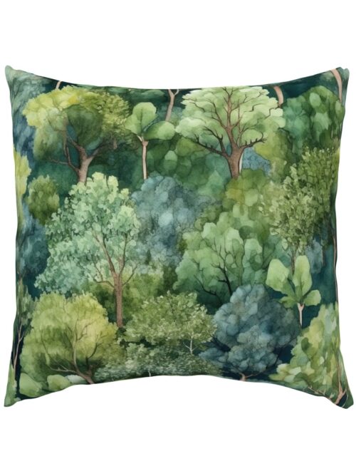 Endless Forest Watercolor Euro Pillow Sham