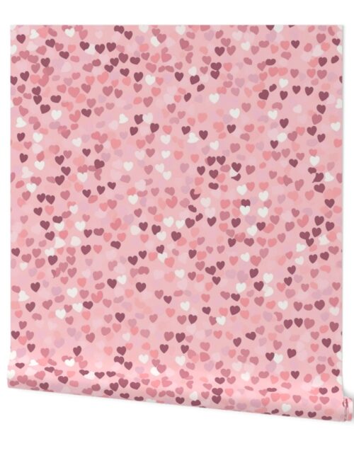 Watercolor Pink and Red Valentines Hearts Wallpaper