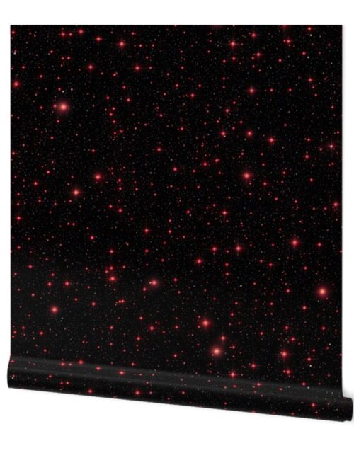 Starry Night of Beautiful Universe with Red Stars Wallpaper