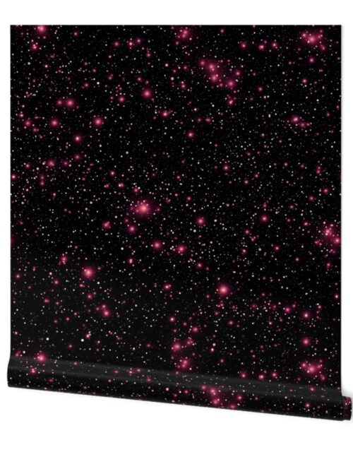Starry Night of Beautiful Universe with Pink Stars Wallpaper