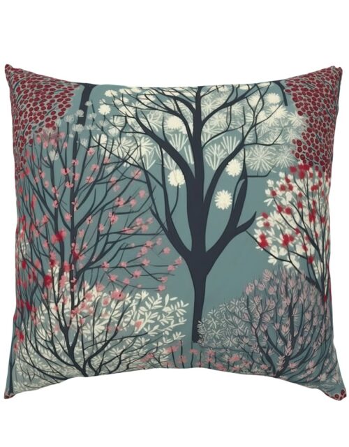 New England Endless Forest Trees Winter Euro Pillow Sham