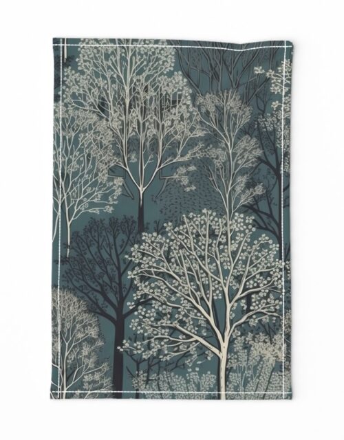 New England Endless Forest Trees Winter Tea Towel