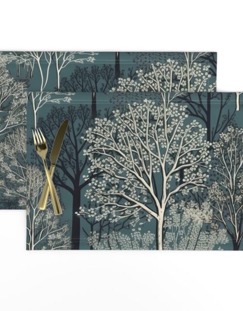 New England Endless Forest Trees Winter Placemats