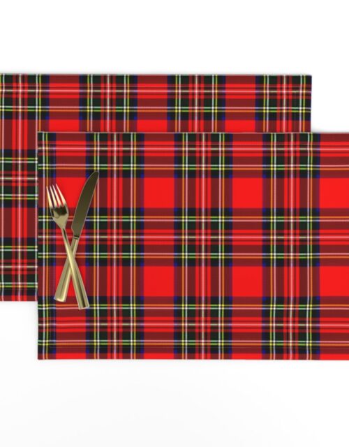 Small Bright Red and Green Stewart Christmas Tartan Placemats