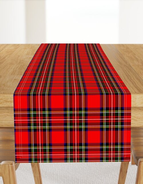 Small Bright Red and Green Stewart Christmas Tartan Table Runner