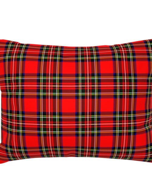 Small Bright Red and Green Stewart Christmas Tartan Standard Pillow Sham