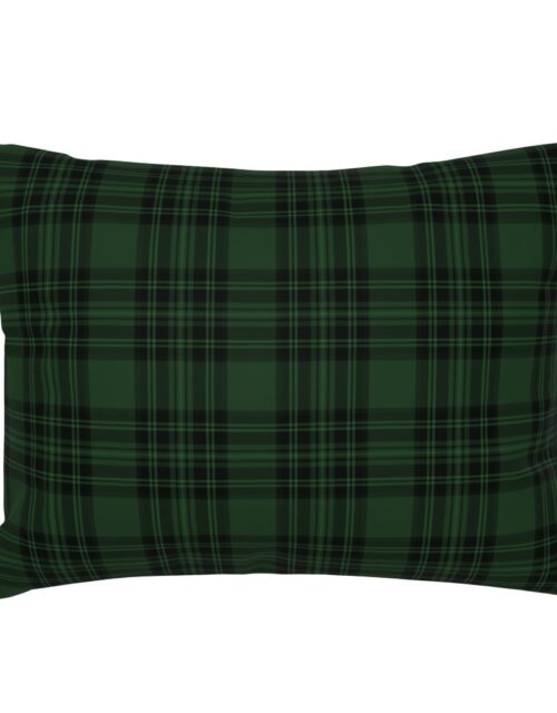 Small  Hunter Green Stewart Christmas Tartan Standard Pillow Sham