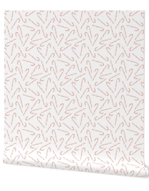 Mini Christmas Candy Canes on White Wallpaper