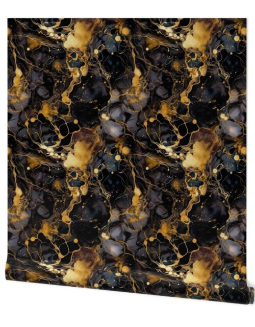 Small Black and Gold Alcohol Ink 2 Wallpaper
