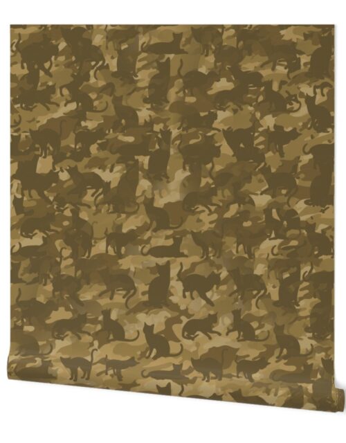 Camo Cats Camouflage in Military Operation Desert Khaki Wallpaper