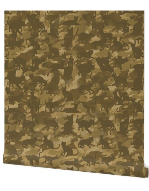 Camo Cats Camouflage in Military Operation Desert Khaki Smallscale Wallpaper