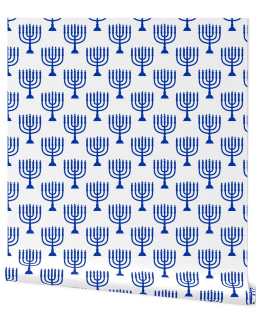 Temple Hebrew Menorah Israel Flag Blue and White Wallpaper