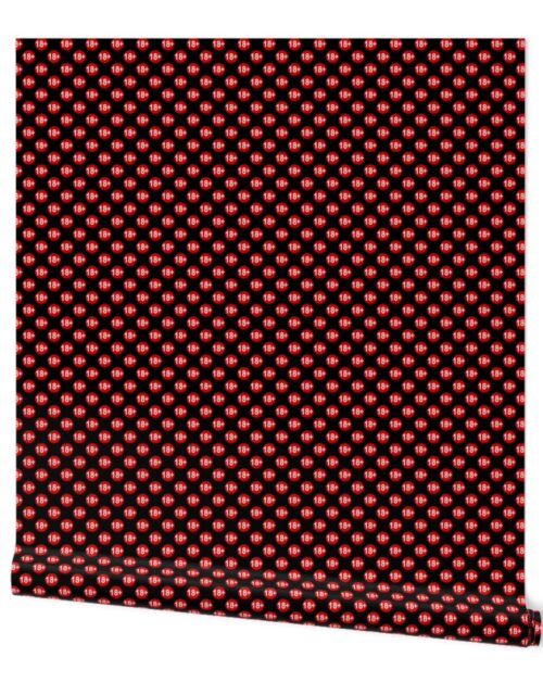 3/4 inch 18th Birthday  Red and Black Polkadots Wallpaper